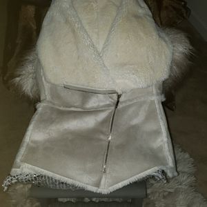White house Black market faux suede vest